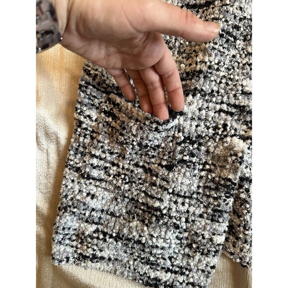 Rachel Zoe Open Cardigan Sweater Sz Large  Multi Tweed Color Texture Pockets - Picture 5 of 11